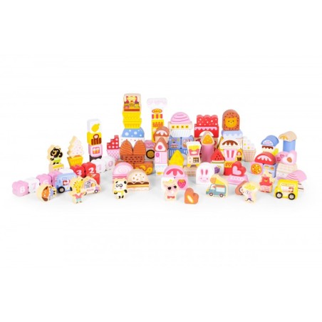 Õppe-puitklotside komplekt - Candy city 116 tk