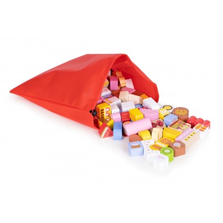 Õppe-puitklotside komplekt - Candy city 116 tk