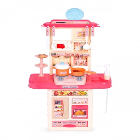 Lasteköök helidega, LED valgustid, kraanikauss, 10 tarvikut, roosa