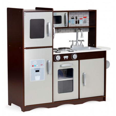 Suur puidust mänguköök lastele koos kappide ja külmkapiga