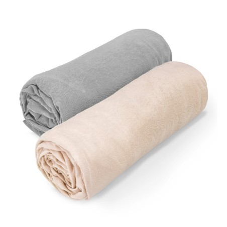 Kummiga voodilinad 60x120 cm, 2 tk, beež/hall