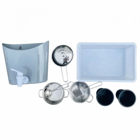 Mudaköök lastele veega ja liivaga mängimiseks, puidust, 80 x 33 x 88 cm