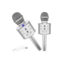 Juhtmevaba bluetooth kõlariga mikrofon, hõbe