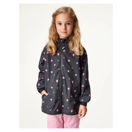 Laste softshell jope ilma voodrita elastic Basic , must, lilled