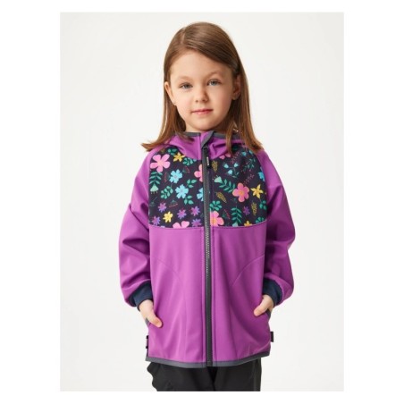 Laste softshell jope ilma voodrita Basic , lilla, lilled