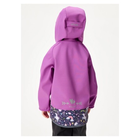 Laste softshell jope ilma voodrita Basic , lilla, ükssarvikud