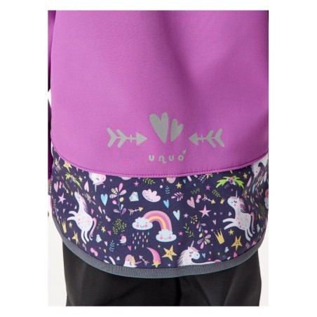 Laste softshell jope ilma voodrita Basic , lilla, ükssarvikud