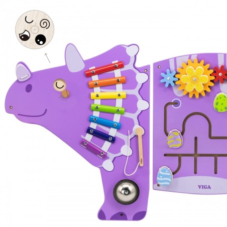 Hariduslik Montessori dinosauruse puidust tegelustahvel