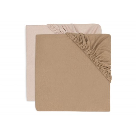 Kummiga voodilinad jersey 60x120 cm, 2 tk, Wild Rose/Biscuit