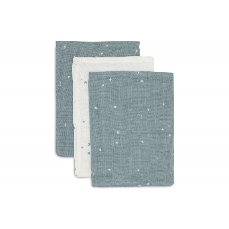 Beebilapid musliin 15x20 cm - 3 tk -Sea green