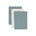 Beebilapid musliin 15x20 cm - 3 tk -Sea green