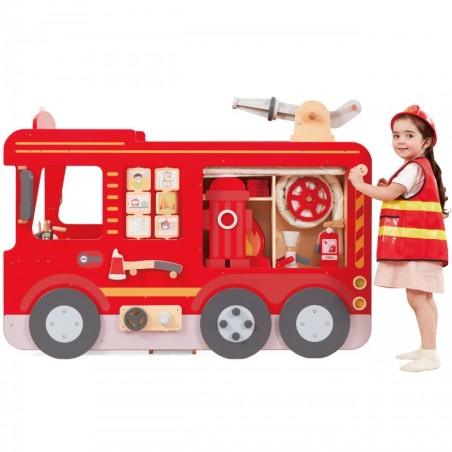 Puidust tuletõrjeauto montessori mängunurk