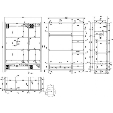 Alex 3 uksega riidekapp