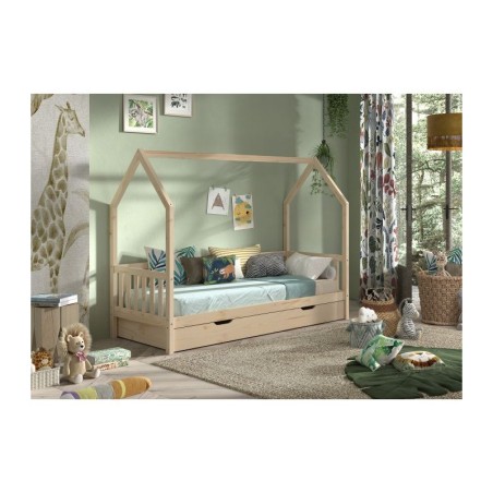 CABANE majavoodi äärega + voodisahtel 90 X 200 CM NATURE