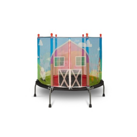 Laste batuut Talu, kaitsevõrgu ja libisemiskindlate jalgadega, 128 x 128 x 112 cm