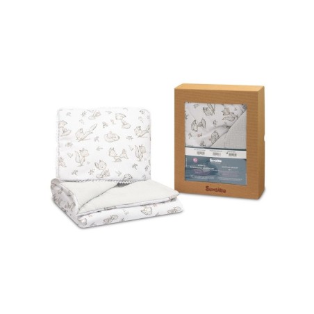 Beebi teki ja padja komplekt Forest Foxes, hall