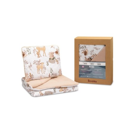 Beebi teki ja padja komplekt The Wolf And Friends, beež