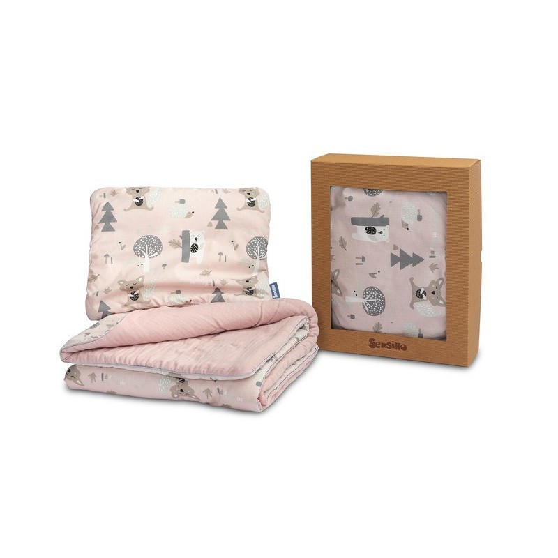 Beebi teki ja padja komplekt, roosa