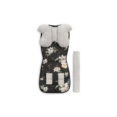 Käru pehmendus ja padi Deluxe – mustad lilled