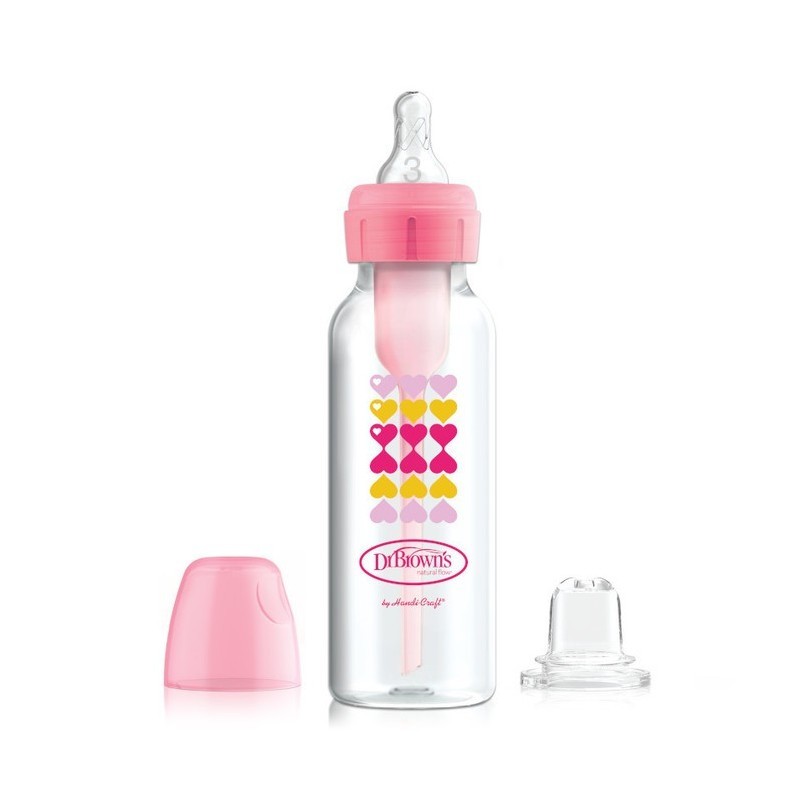 250 ml PP Kitsad valikud + pudelist Sippy stardikomplekt, roosad südamed (+ L3 nippel)