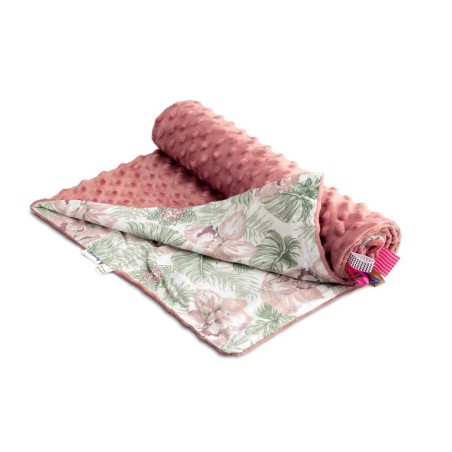 Minky beebitekk– retro roosad palmid
