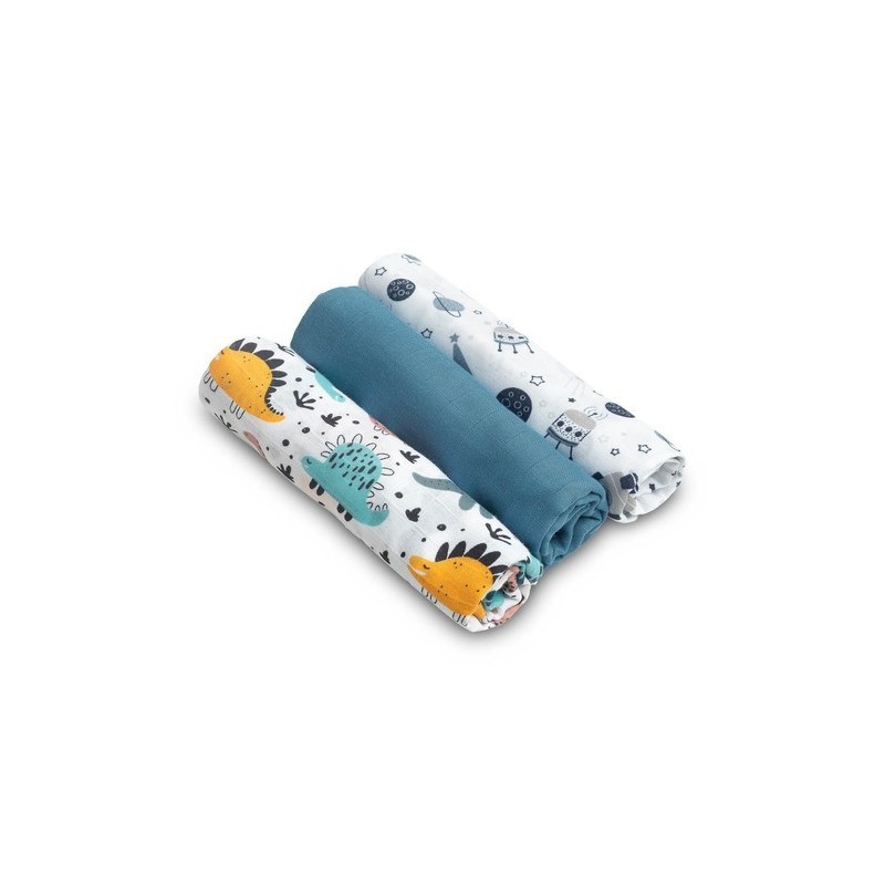 Musliin lapid 3-pakk – sinine