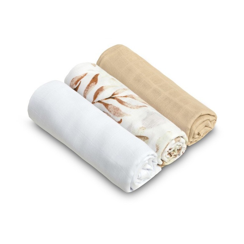 Musliin lapid 70x80 cm 3-pakk – beež