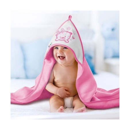 Beebi kapuutsiga rätik TIGER PINK