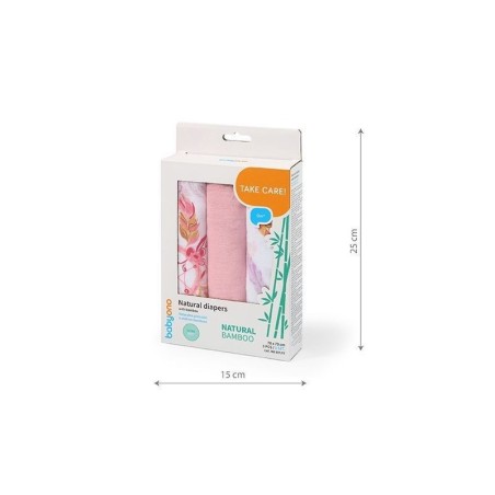 BAMBUS LAPID 70x70 cm, 3 tk, ROOSA