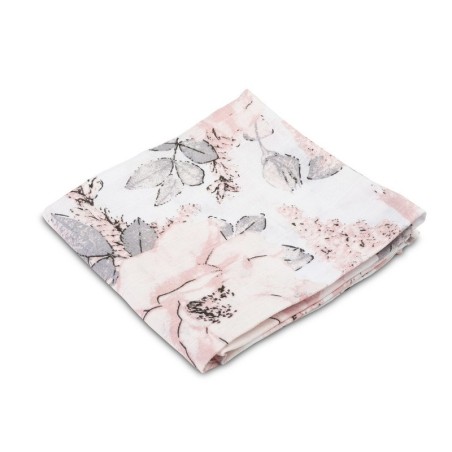 Musliin lapp 70x80 cm – pojengid valged