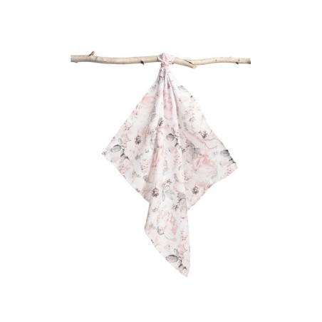 Musliin lapp 70x80 cm – pojengid valged