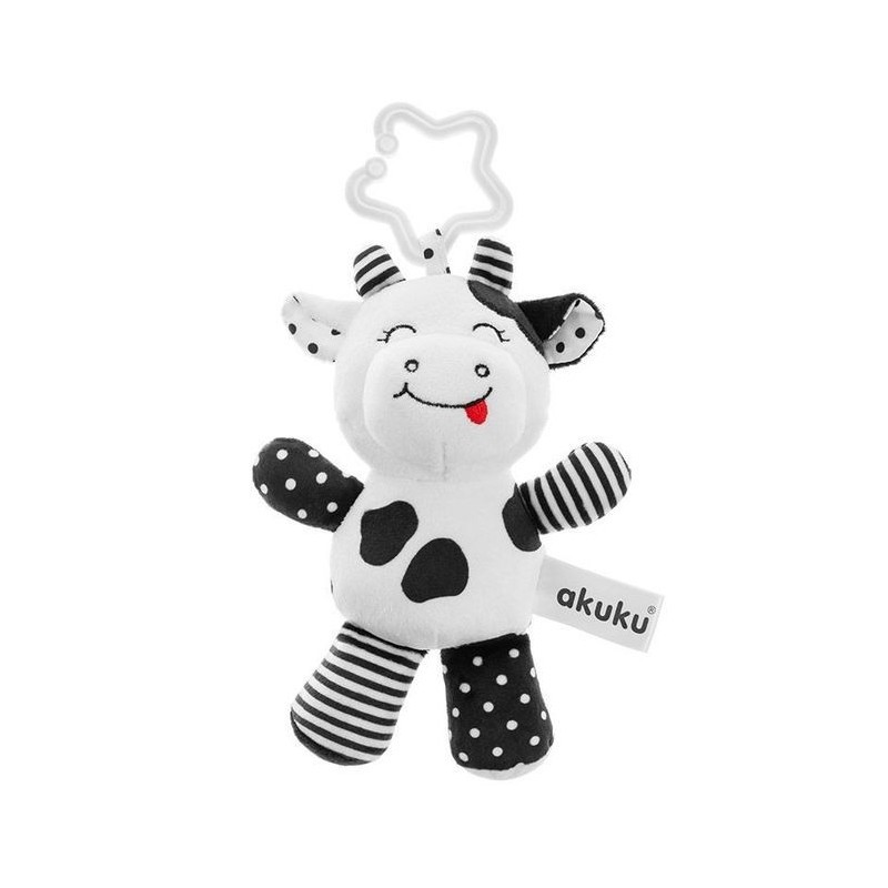 Pehme rippuv mänguasi COW_must/valge