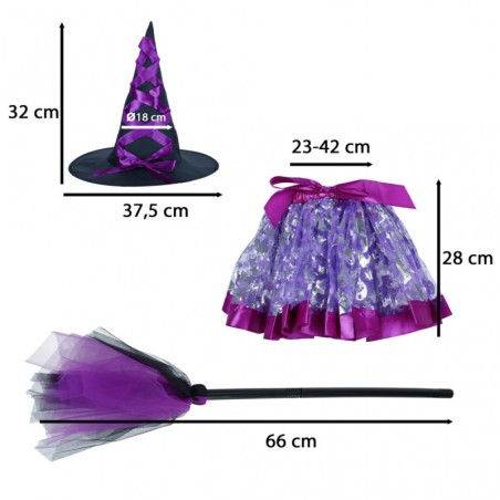 Nõia kostüüm 3 osaline, lilla