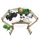Minifarmikomplekt Traktor, Loomad, Farmi asula, Farmeri tööriistad