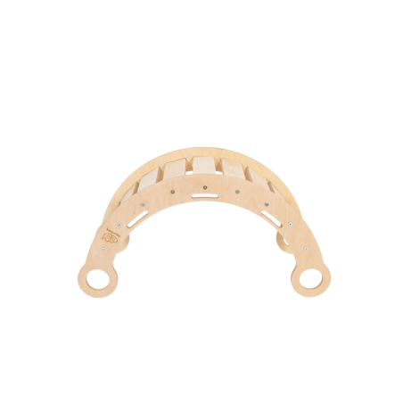 Väike puidust Dream Rocker tasakaalukiik ronimiskaar halli padjaga