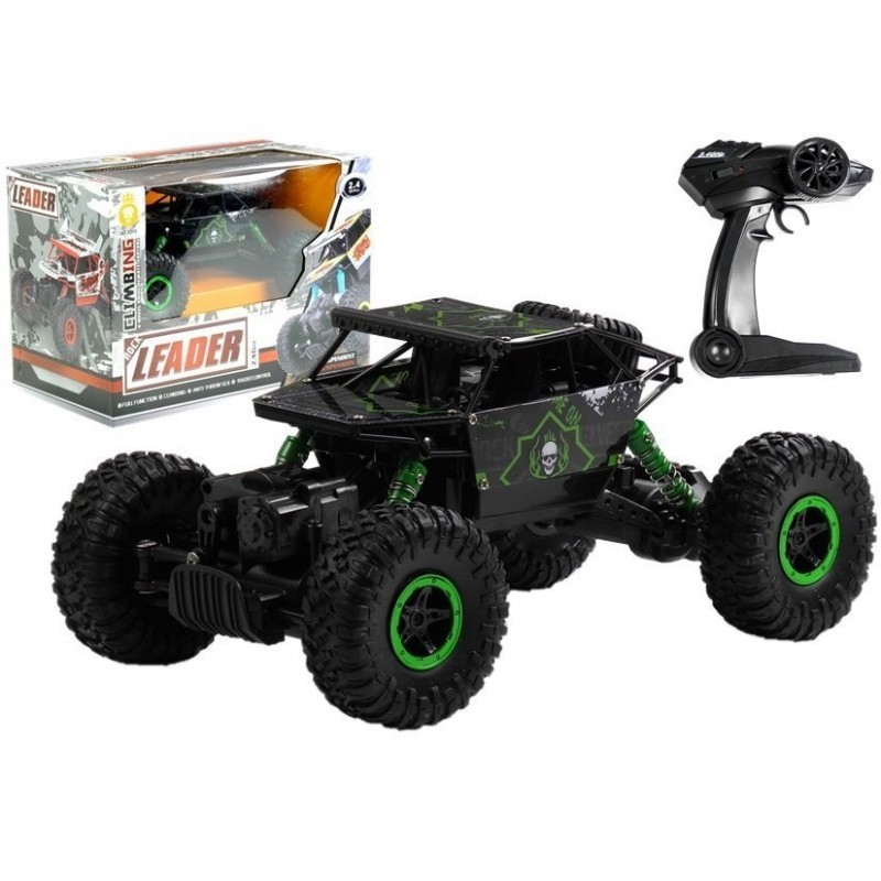RC puldiga monster auto 1:18, roheline