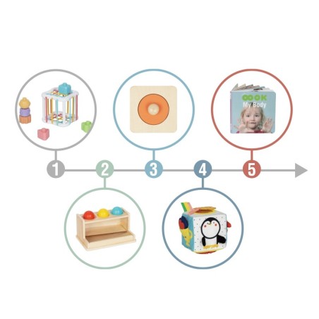 XXL Montessori arendav 5in1 mängukast 11-12 kuud