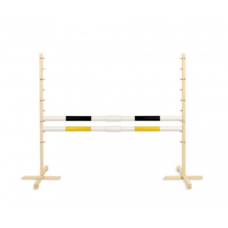 Hüppetakistus hobihobusele 160cm, kõrgus 120 cm, kaks tala kollane ja must