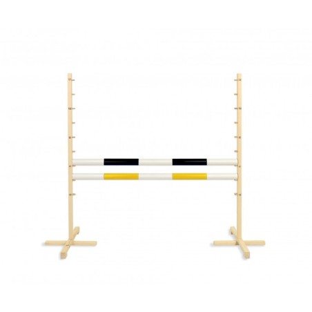 Hüppetakistus hobihobusele 120cm, kaks tala kollane ja must