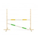 Hüppetakistus hobihobusele 160cm, kõrgus 120 cm, kaks tala kollane ja roheline