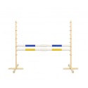 Hüppetakistus hobihobusele 160cm, kõrgus 120 cm, kaks tala kollane ja sinine