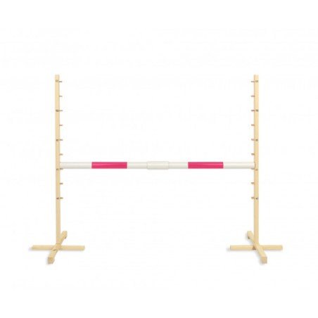 Hüppetakistus hobihobusele 160cm, kõrgus 120 cm, tala roosa