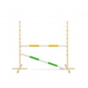 Hüppetakistus hobihobusele 120cm, kaks tala roheline ja kollane