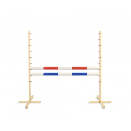 Hüppetakistus hobihobusele 120cm, kaks tala sinine ja punane