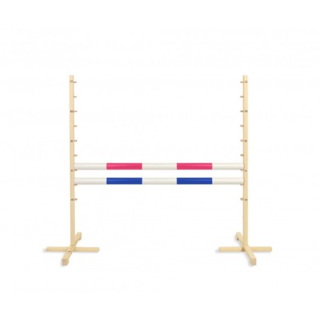 Hüppetakistus hobihobusele 120cm, kaks tala sinine ja roosa