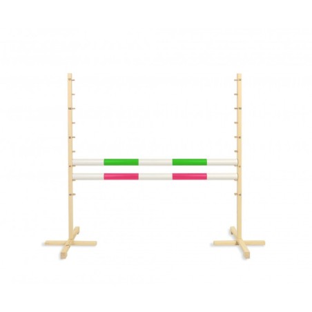 Hüppetakistus hobihobusele 120cm, kaks tala roheline ja roosa