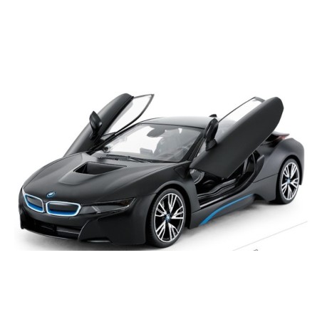 RC puldiga auto Rastar BMW i8 1:14 avatavate ustega, must