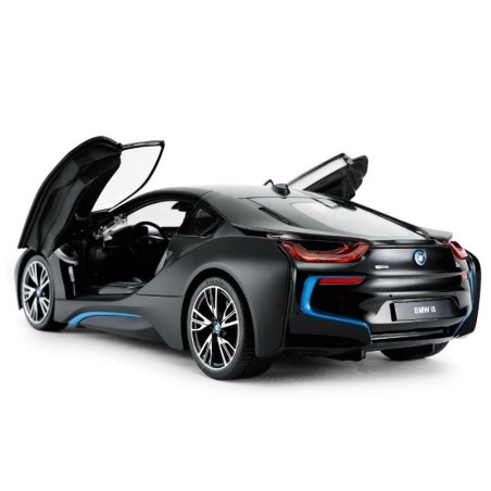 RC puldiga auto Rastar BMW i8 1:14 avatavate ustega, must