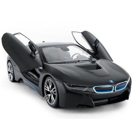 RC puldiga auto Rastar BMW i8 1:14 avatavate ustega, must