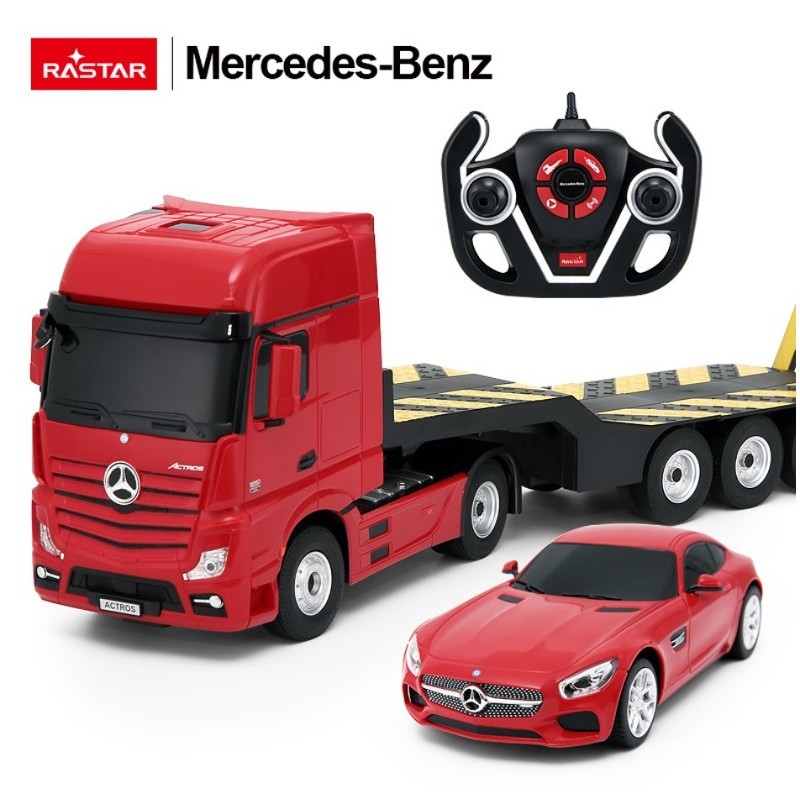 RC puldiga auto Rastar 74920 Mercedes-Benz Actros 1:26 punane